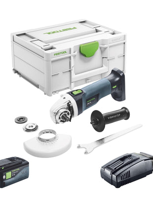 Festool AGC 18-125 EB-Basic amoladora angular a batería 18 V 125 mm sin escobillas + 1x batería 5,0 Ah + cargador rápido + systainer