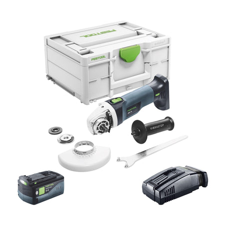 Festool AGC 18-125 EB-Basic akumulatorowa szlifierka kątowa 18 V 125 mm bezszczotkowa + 1x akumulator 5,0 Ah + szybka ładowarka + systainer