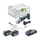 Amoladora angular sin cable Festool AGC 18-125 EB-Basic 18 V 125 mm sin escobillas + 2x batería recargable 5,0 Ah + cargador rápido + systainer