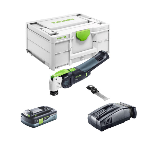 Festool VECTURO OSC 18 E-Basic Akku Oszillierer 18 V Starlock Max Brushless + 1x Akku 4,0 Ah + Schnellladegerät + Systainer