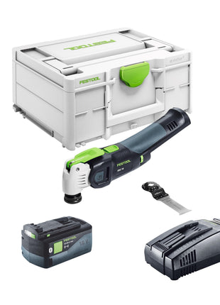 Oscilador de batería Festool VECTURO OSC 18 E-Basic 18 V Starlock Max Brushless + 1x batería 5,0 Ah + cargador rápido + systainer