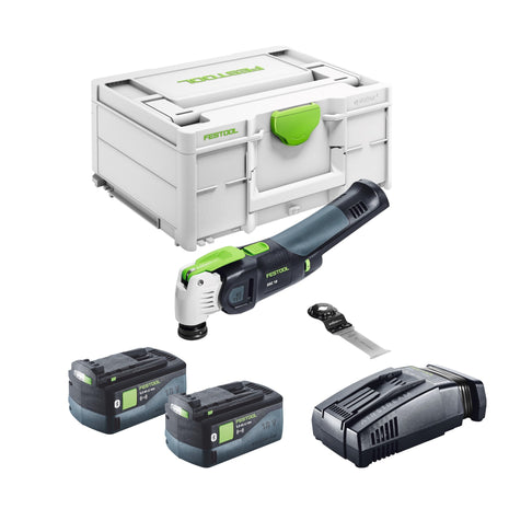 Festool VECTURO OSC 18 E-Basic Oscillateur sans fil 18 V Starlock Max Brushless + 2x batterie 5,0 Ah + chargeur rapide + Systainer