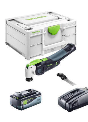 Festool VECTURO OSC 18 E-Basic Akku Oszillierer 18 V Starlock Max Brushless + 1x Akku 8,0 Ah + Schnellladegerät + Systainer