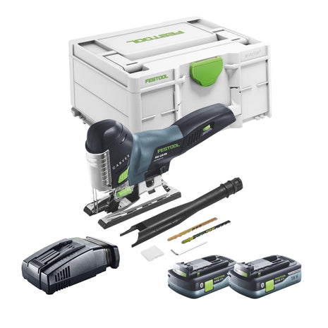 Scie sauteuse pendulaire sans fil Festool CARVEX PSC 420 EB-Basic 18 V 120 mm sans balais + 2x batteries 4,0 Ah + chargeur rapide + systainer