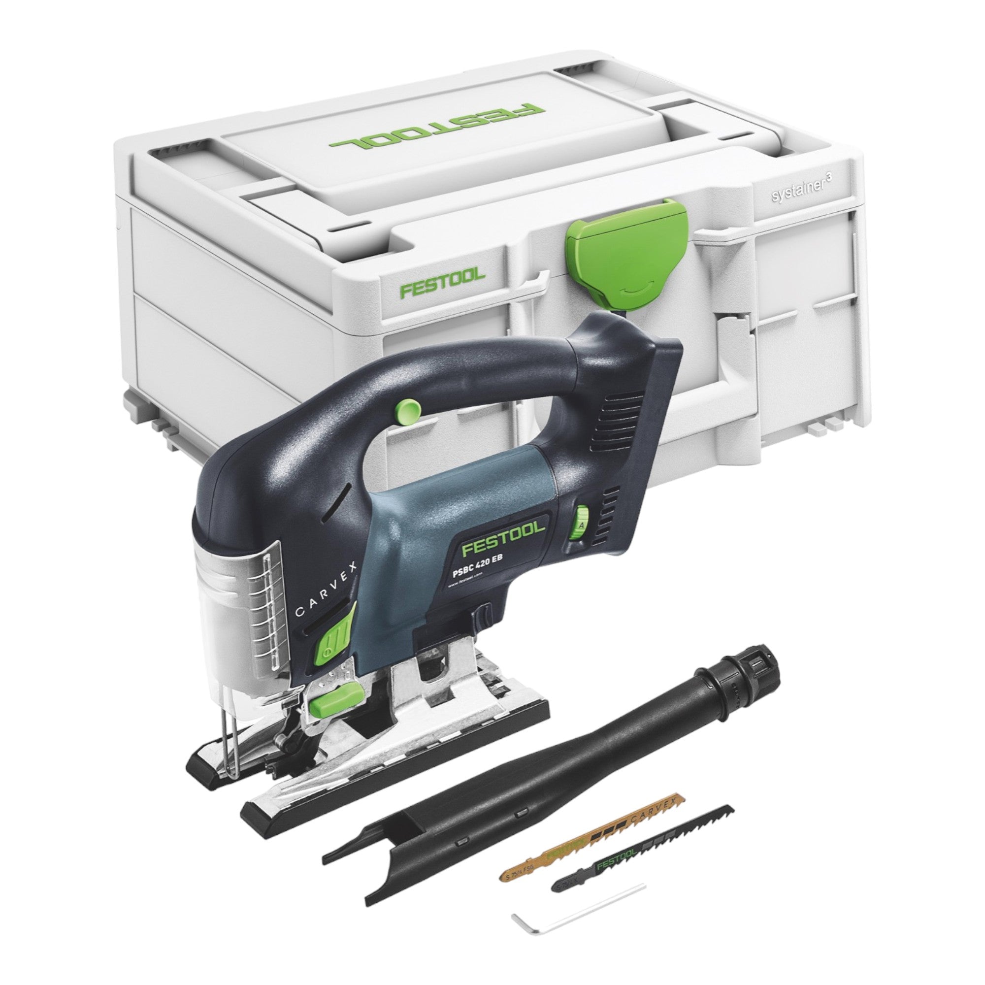 Festool CARVEX PSBC 420 EB Basic Akku Pendelstichsaege 18 V 120 mm Brushless 1x Akku 4 0 Ah Schnellladegeraet Systainer 1 - toolbrothers