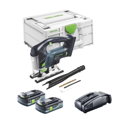 Festool CARVEX PSBC 420 EB-Basic Scie sauteuse pendulaire sans fil 18 V 120 mm Brushless + 2x batterie 4,0 Ah + kit de charge rapide + Systainer