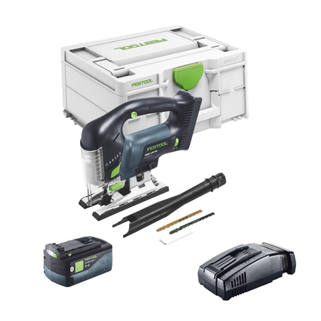 Festool CARVEX PSBC 420 EB-Basic Scie sauteuse pendulaire sans fil 18 V 120 mm Brushless + 1x batterie 5,0 Ah + kit de charge rapide + Systainer