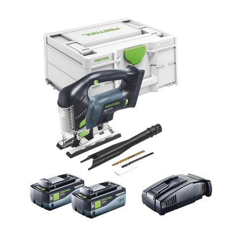 Festool CARVEX PSBC 420 EB-Basic Scie sauteuse pendulaire sans fil 18 V 120 mm Brushless + 2x batterie 8,0 Ah + kit de charge rapide + Systainer