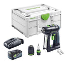 Taladro atornillador a batería Festool C 18 Basic 18 V 45 Nm sin escobillas + 1x batería 5,0 Ah + cargador rápido + systainer