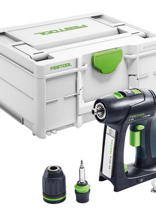 Taladro atornillador a batería Festool C 18 Basic 18 V 45 Nm sin escobillas + 1x batería 5,0 Ah + cargador rápido + systainer