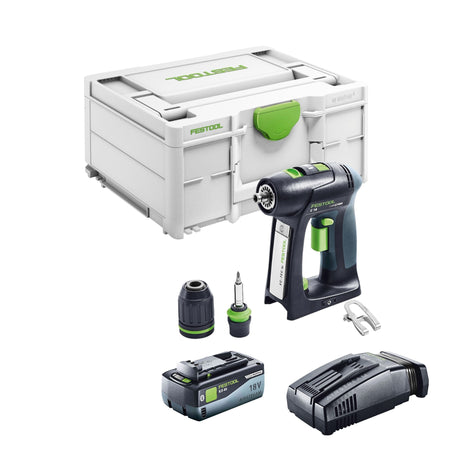 Festool C 18 Basic Perceuse-visseuse sans fil 18 V 45 Nm Brushless + 1x batterie 8,0 Ah + chargeur rapide + Systainer