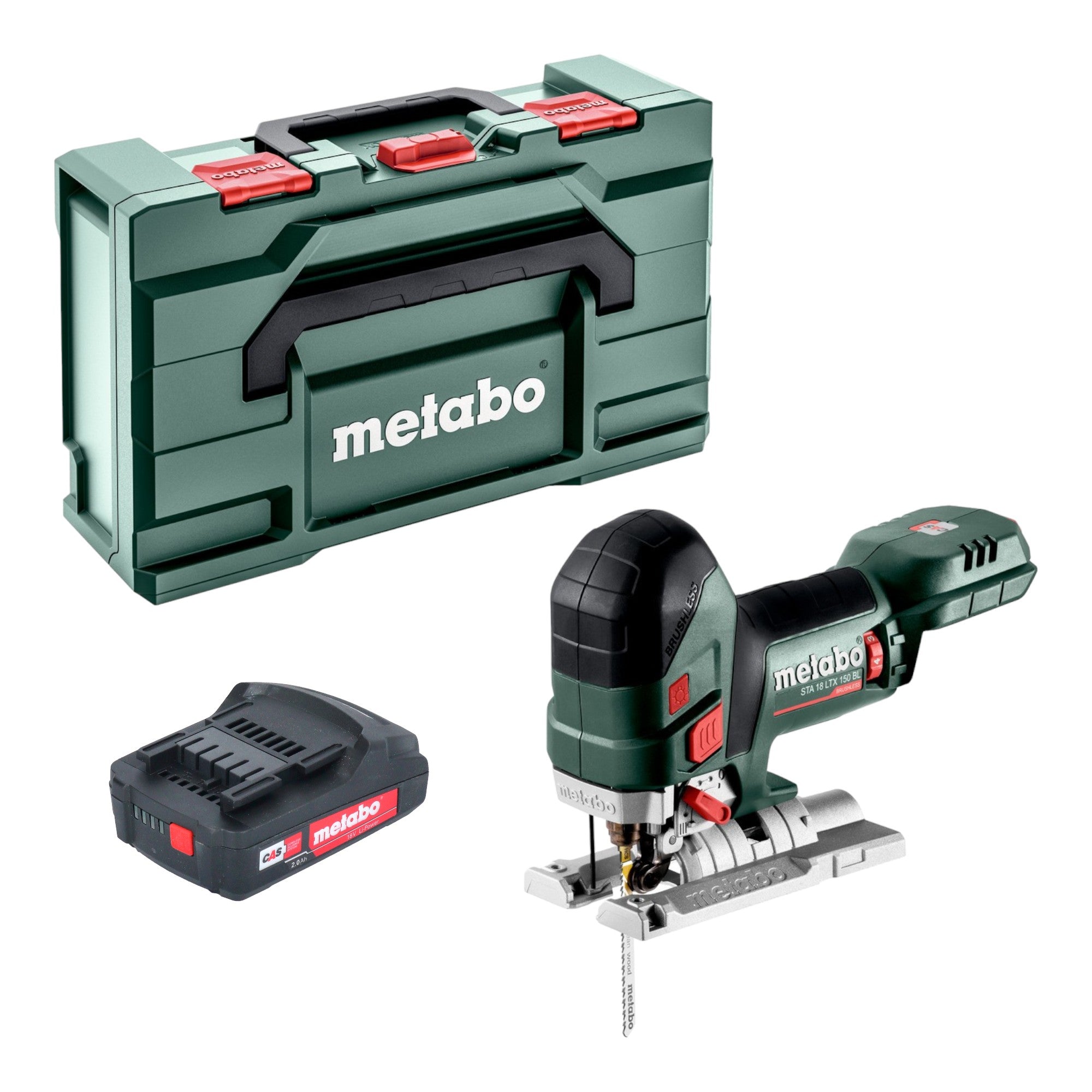 Metabo STA 18 LTX 150 BL Akku Stichsaege 18 V 150 mm Brushless 1x Akku 2 0 Ah Metabox ohne Ladegeraet 0 - toolbrothers