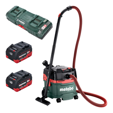 Metabo AS 36 18 L 20 PC aspirador en seco y húmedo a batería 36 V (2x 18 V) 20 L + 2x batería LiHD 5,5 Ah + cargador doble