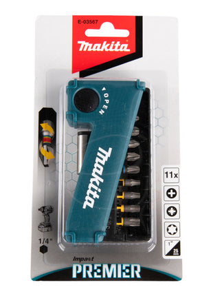 Makita Torsion Bit Set Impact Premier ( E-03567 ) 11 teilig 1/4" für Schlagschrauber DTD 171 / 172