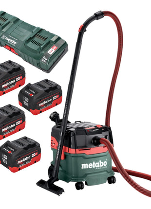 Metabo AS 36 18 L 20 PC Akku Nass Trocken Sauger 36 V ( 2x 18 V ) 20 L + 4x LiHD Akku 10,0 Ah + Doppelladegerät