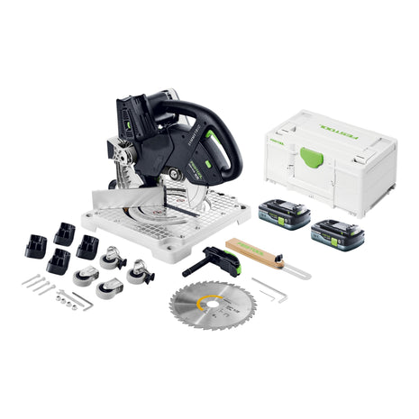 Festool SYMC 70 EB-Basic SYMMETRIC Akku Leistensäge 36 V ( 2 x 18 V ) 216 mm + 2x Akku 4,0 Ah + Systainer - ohne Ladegerät