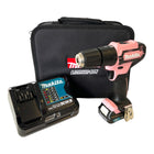 Makita HP 333 DSAP1 perceuse à percussion sans fil 12 V 30 Nm rose + 1x batterie 2,0 Ah + chargeur + sac