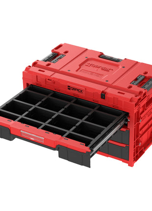 Qbrick System ONE Drawer 3 Toolbox 2.0 Red Ultra HD Werkzeugbox 587 x 380 x 340 mm 27 l mit drei Schubladen