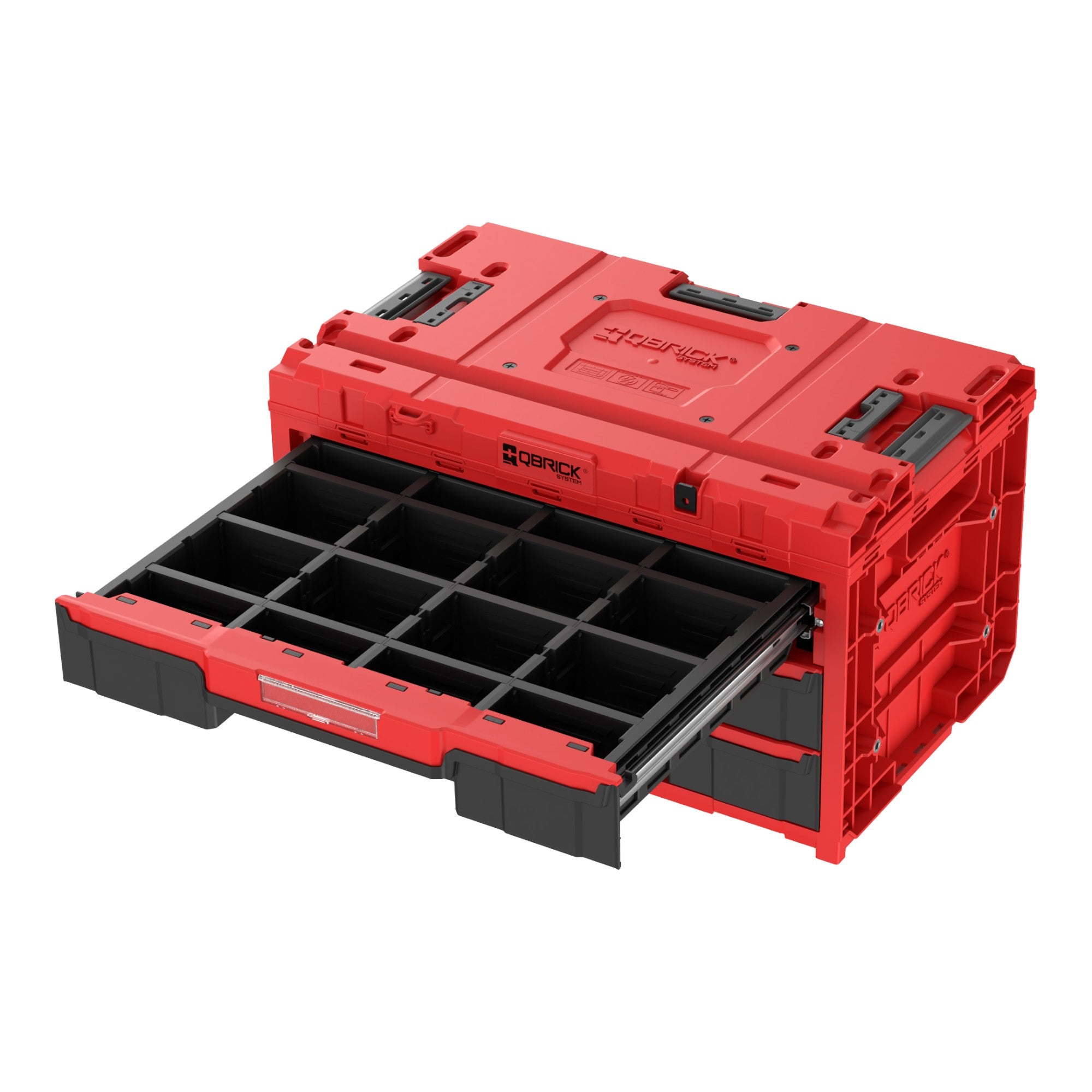 Qbrick System ONE Drawer 3 Toolbox 2 0 Red Ultra HD Werkzeugbox 587 x 380 x 340 mm 27 l mit drei Schubladen 1 - toolbrothers