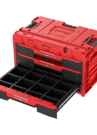 Qbrick System ONE Drawer 3 Toolbox 2.0 Red Ultra HD Werkzeugbox 587 x 380 x 340 mm 27 l mit drei Schubladen