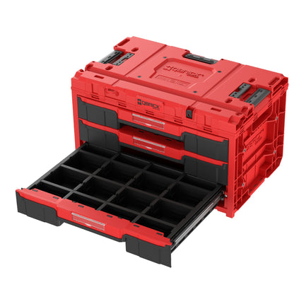 Qbrick System ONE Cajón 3 Toolbox 2.0 Rojo Ultra HD Caja de herramientas 587 x 380 x 340 mm 27 l con tres cajones