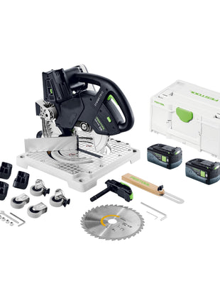 Festool SYMC 70 EB-Basic SYMMETRIC Akku Leistensäge 36 V ( 2 x 18 V ) 216 mm + 2x Akku 5,0 Ah + Systainer - ohne Ladegerät