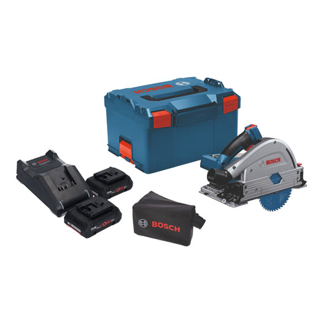 Bosch GKT 18V-52 GC Professional sierra de inmersión a batería 18 V 140 mm BITURBO sin escobillas + 2x batería ProCore 4,0 Ah + cargador + módulo de conectividad + L-Boxx