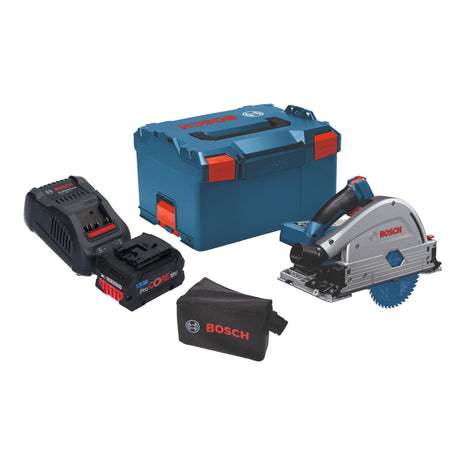 Bosch GKT 18V-52 GC Professional Akku Tauchsäge 18 V 140 mm BITURBO Brushless + 1x ProCore Akku 8,0 Ah + Ladegerät + Connectivity Modul + L-Boxx