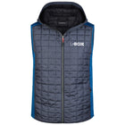 L-Boxx Herren Hybrid Strickfleece Gilet Weste - royal melange / anthracite melange Größe M