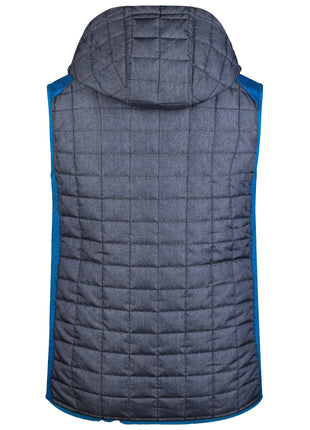 L-Boxx Herren Hybrid Strickfleece Gilet Weste - royal melange / anthracite melange Größe L