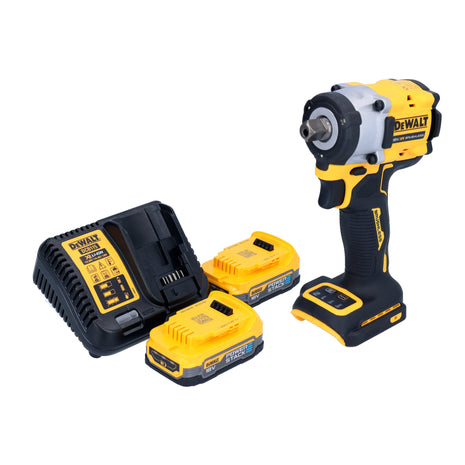 Akumulatorowy klucz udarowy DeWalt DCF 922 E2 18 V 406 Nm 1/2" bezszczotkowy + 2x akumulator Powerstack 1,7 Ah + ładowarka