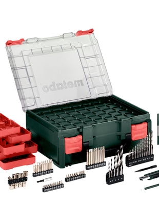 Metabo BS 18 Set Akku Bohrschrauber 18 V 48 Nm ( 602207710 ) + 2x Akku 2,0 Ah + Ladegerät + 74 tlg. mobile Werkstatt + Koffer