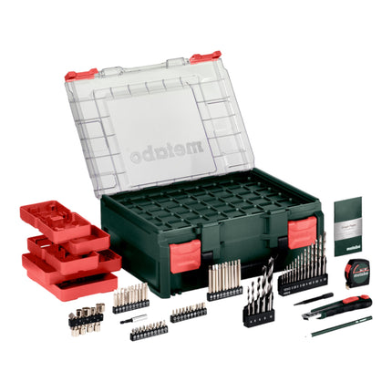 Metabo BS 18 Set cordless drill driver 18 V 48 Nm ( 602207710 ) + 2x battery 2.0 Ah + charger + 74 pcs. mobile workshop + case
