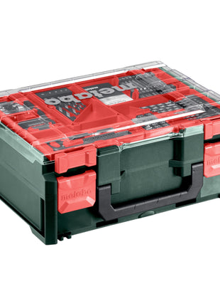 Metabo BS 18 Set Akku Bohrschrauber 18 V 48 Nm ( 602207710 ) + 2x Akku 2,0 Ah + Ladegerät + 74 tlg. mobile Werkstatt + Koffer