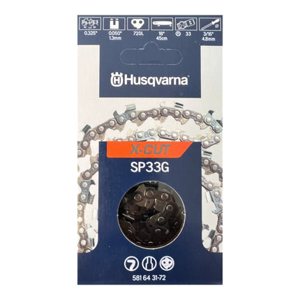 Husqvarna X CUT SP33G 3x Piła łańcuchowa Wymienny łańcuch Półdłuto 1,3 mm 33 cm