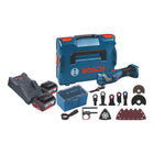 Bosch GOP 18V-34 Multicuchilla profesional sin cable 18 V Starlock Plus + 2x acumulador 4,0 Ah + cargador + 17 accesorios + L-Boxx