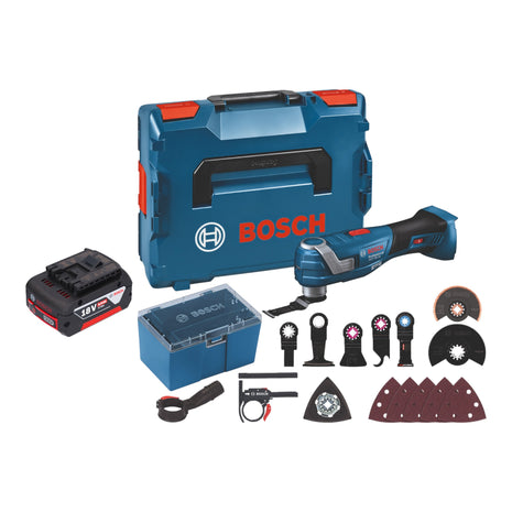 Bosch GOP 18V-34 Professional Multicortadora a batería 18 V Starlock Plus + 1x batería 5,0 Ah + 17 accesorios + L-Boxx - sin cargador