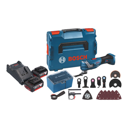 Bosch GOP 18V-34 Cortacuchillas profesional sin cable 18 V Starlock Plus + 2x acumulador 5,0 Ah + cargador + 17 accesorios + L-Boxx