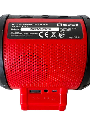 Einhell TC-SR 18 Li BT - Altavoz solo de batería (4514150) 18 V Bluetooth AUX Solo - sin batería, sin cargador