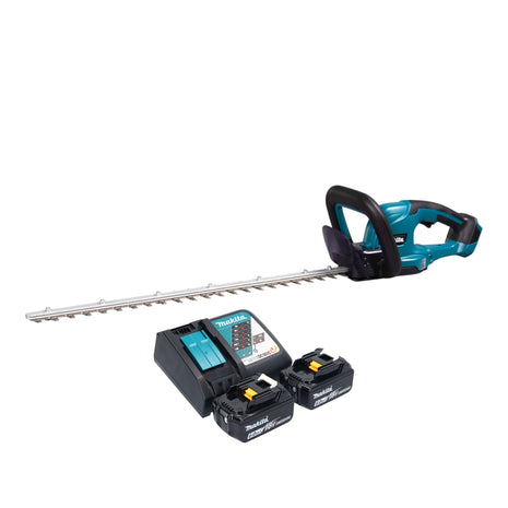 Cortasetos a batería Makita DUH 607 RG2 18 V 60 cm + 2x baterías 6,0 Ah + cargador