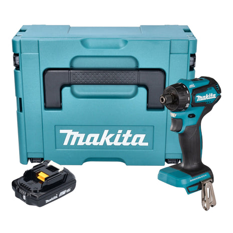 Makita DDF 083 A1J Perceuse-visseuse sans fil 18 V 40 Nm 1/4'' Brushless + 1x batterie 2,0 Ah + Makpac - sans chargeur