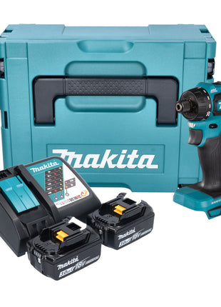 Makita DDF 083 RFJ perceuse-visseuse sans fil 18 V 40 Nm 1/4'' brushless + 2x batterie 3,0 Ah + chargeur + Makpac