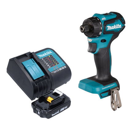 Taladro atornillador a batería Makita DDF 083 SA1 18 V 40 Nm 1/4'' sin escobillas + 1x batería recargable 2,0 Ah + cargador