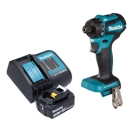 Makita DDF 083 SF1 Perceuse-visseuse sans fil 18 V 40 Nm 1/4'' Brushless + 1x batterie 3,0 Ah + chargeur