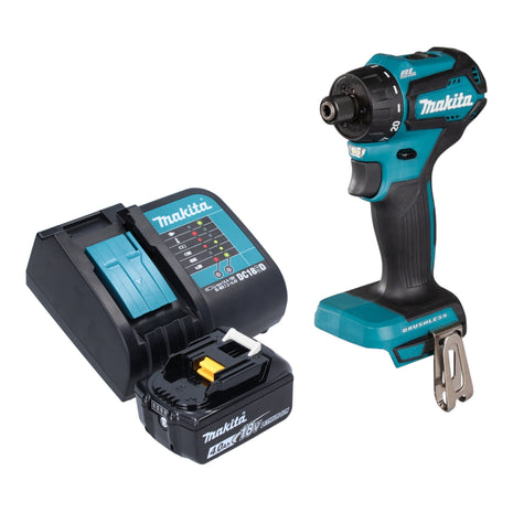 Trapano a batteria Makita DDF 083 SM1 18 V 40 Nm 1/4'' brushless + 1x batteria ricaricabile 4,0 Ah + caricabatterie