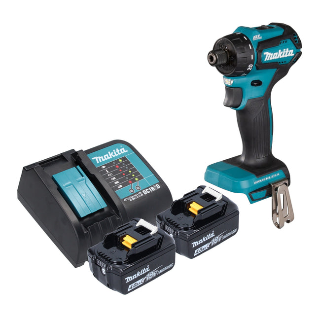 Taladro atornillador a batería Makita DDF 083 SM 18 V 40 Nm 1/4'' sin escobillas + 2x batería 4,0 Ah + cargador