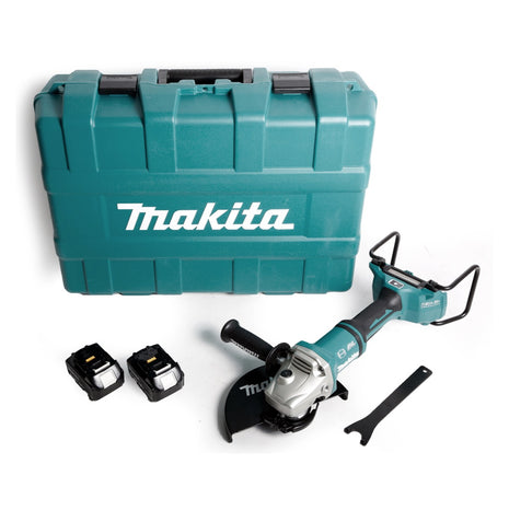 Makita DGA 901 M4KU2 Akku Winkelschleifer 36V ( 2x18V ) 230mm Brushless + 2x Akku 4,0Ah + Ezynut + Koffer - ohne Ladegerät - Toolbrothers