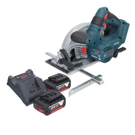 Bosch GKS 18V-57-2 Professional Scie circulaire portative sans fil 18 V 165 mm Brushless + 2x batterie 5,0 Ah + chargeur