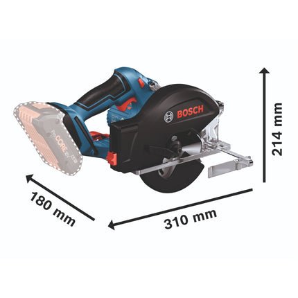 Bosch GKM 18V-50 Professional cordless metal circular saw 18 V 136 mm brushless + 1x rechargeable battery 4.0 Ah + charger + L-Boxx
