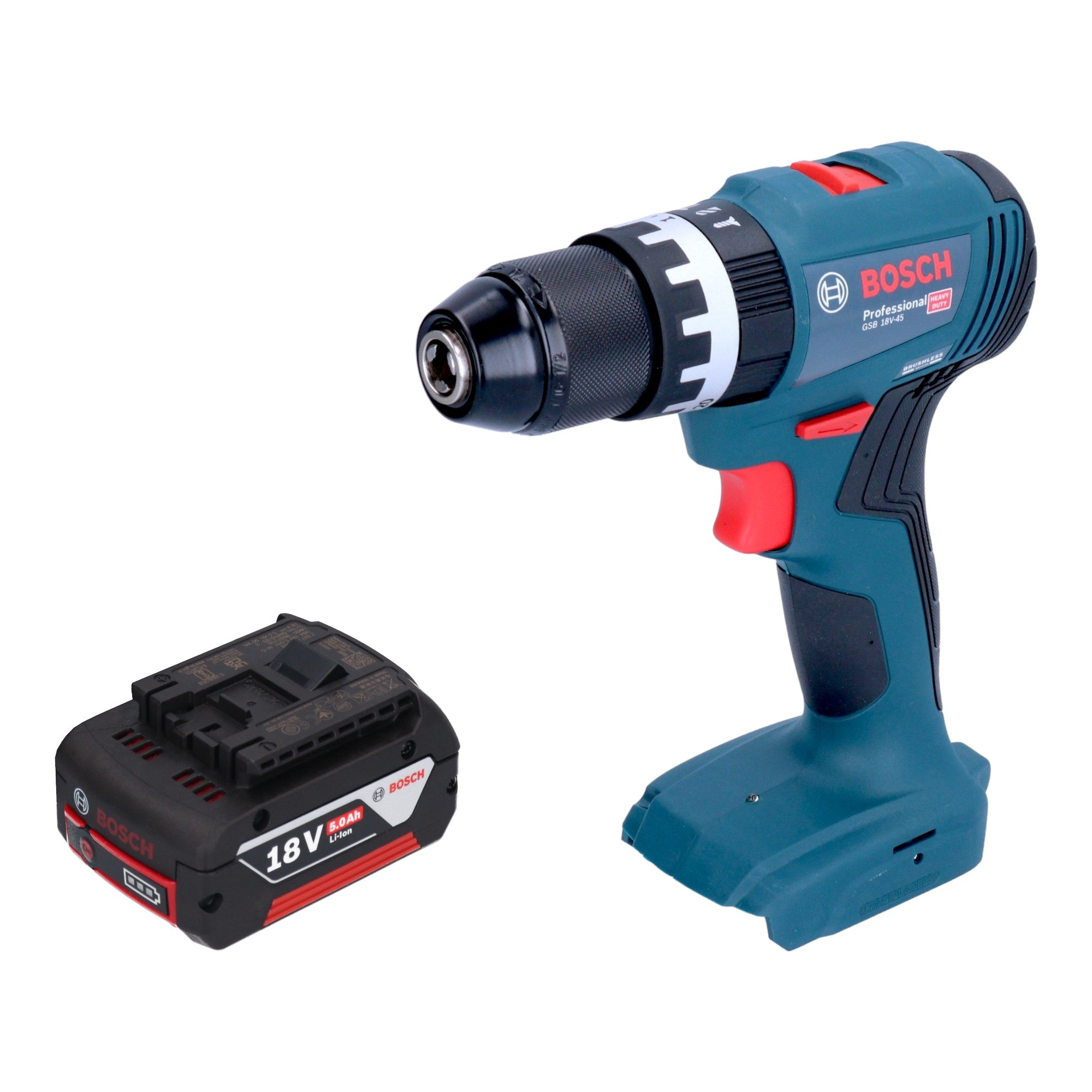 Bosch GSB 18V 45 Professional Akku Schlagbohrschrauber 18 V 45 Nm Brushless 1x Akku 5 0 Ah ohne Ladegeraet 0 - toolbrothers